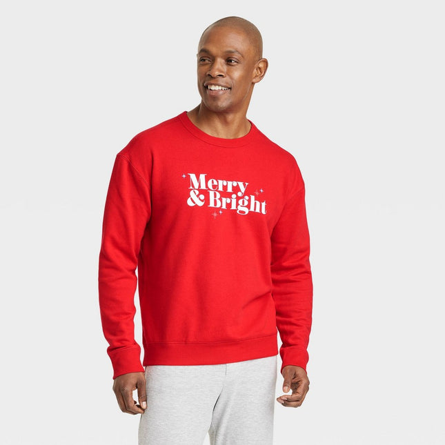 Men's Merry & Bright Matching Family Sweatshirt - Wondershop™ Red XXL