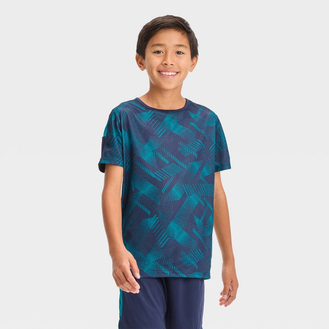 Boys' Short Sleeve Soccer T-Shirt - All in Motion™ Navy/Teal XS
