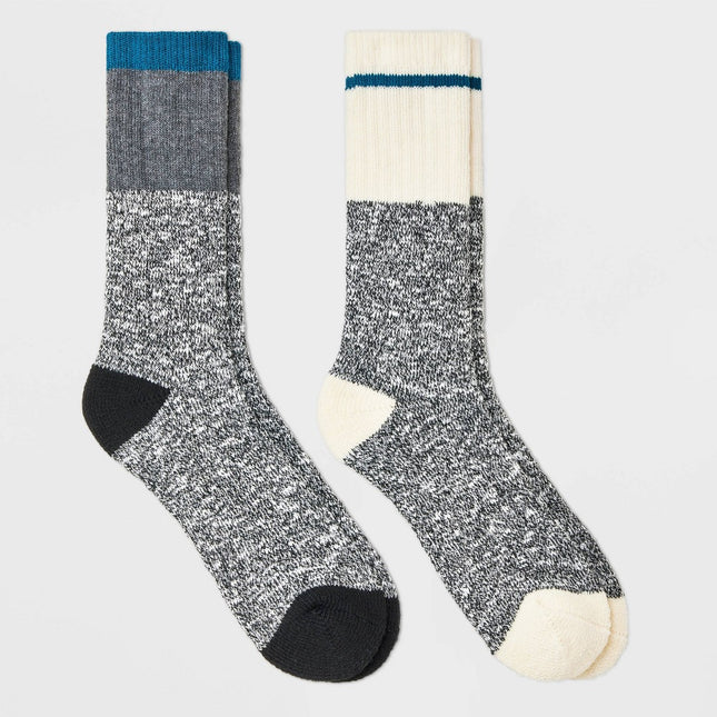 Men's Marl Trailblazer Boot Socks - All In Motion™ Blue/Gray 6-12
