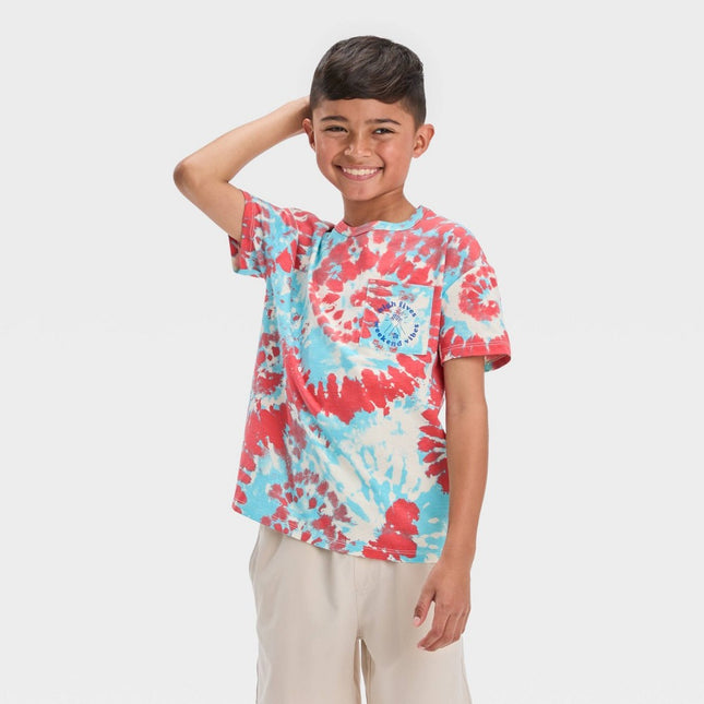 Boys' Short Sleeve Tie-Dye 'High Five & Weekend Vibes' T-Shirt - Cat & Jack™ Red XS