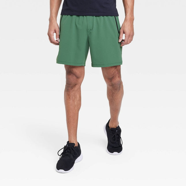 Men's Stretch Woven Shorts 7" - All in Motion™ Dark Green S