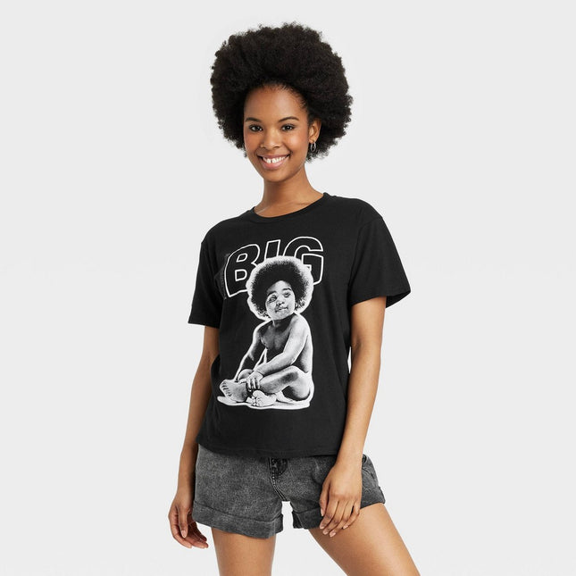 Women's Biggie Smalls Short Sleeve Graphic T-Shirt - Black XXL