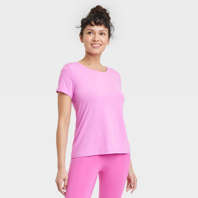 Women's Essential Crewneck Short Sleeve T-Shirt - All in Motion™ Purple M