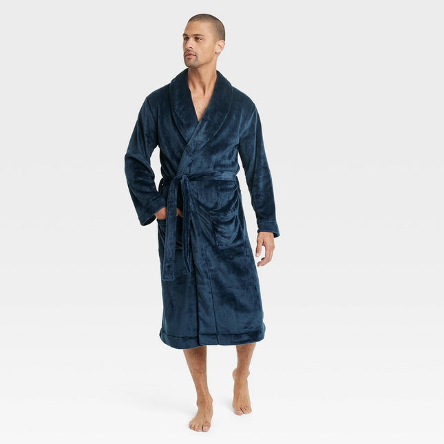 Men's Plush Robe - Goodfellow & Co™ Dark Blue L/XL